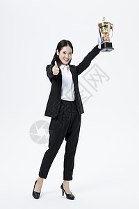 商务女性获奖胜利背景图片