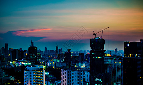 泰国曼谷市中心曼谷市中心夜景背景