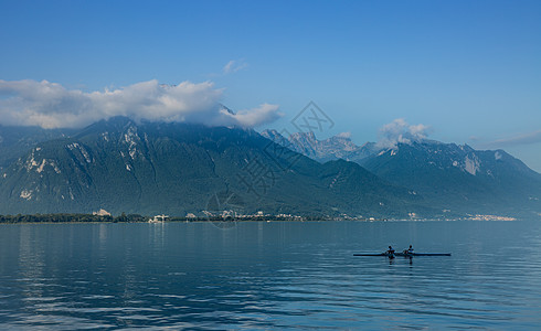 瑞士著名旅游目的地日内瓦湖背景图片