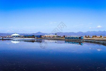 十月晴天青海茶卡盐湖背景