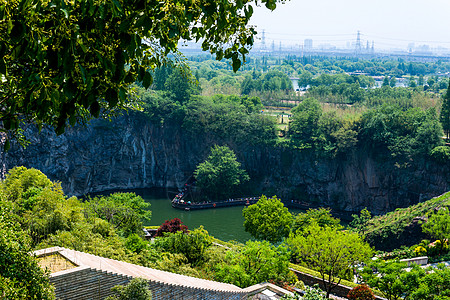 上海植物园白天上海辰山植物园天坑背景