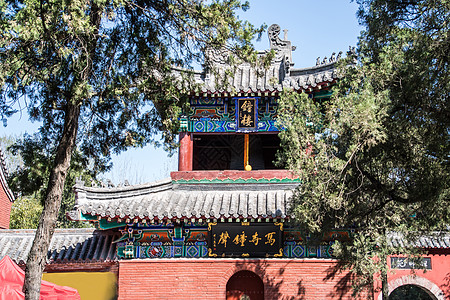 佛教风景洛阳白马寺的钟楼背景