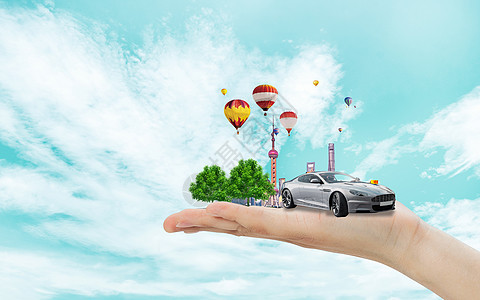 新能源汽车创意背景图片