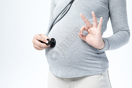 孕妇听肚子听诊器高清图片素材