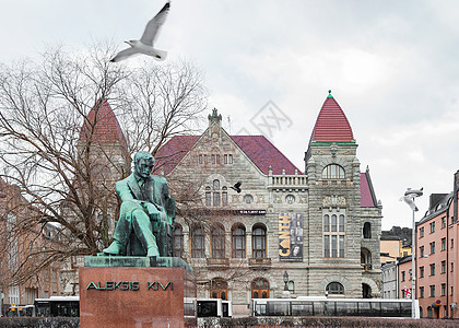 芬兰赫尔辛基火车站广场青铜雕塑图片