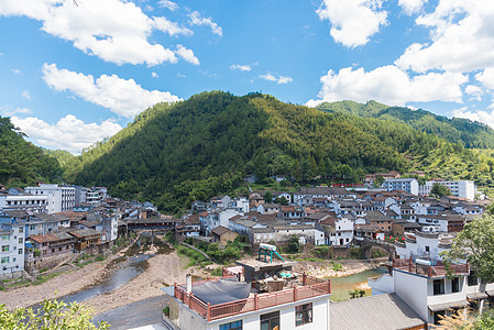 浙江山区的遂昌古镇背景图片