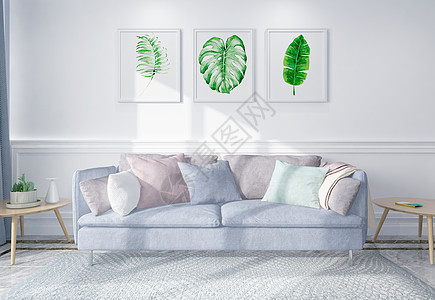 沙发凳实拍现代简洁风家居陈列室内设计效果图背景