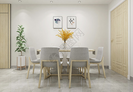 植物装饰画现代简洁风家居餐厅陈列室内设计效果图背景
