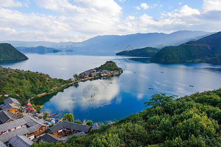 云南丽江泸沽湖背景图片