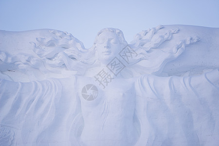 吉林，长春著名旅游景点净月潭的雪雕。图片素材