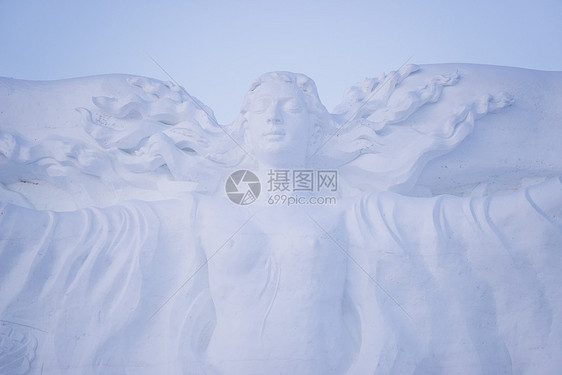吉林，长春著名旅游景点净月潭的雪雕。图片