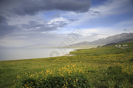 新疆赛里木湖赛里木湖风光背景