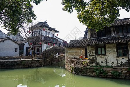 小桥流水人家水乡周庄背景