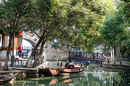 苏州建筑水乡周庄背景