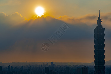 台北101的城市背景图片