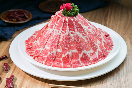 火锅辅料肉片牛肉片背景