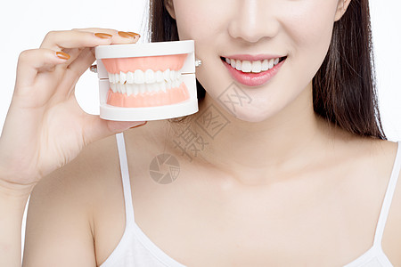 女性牙齿健康背景图片