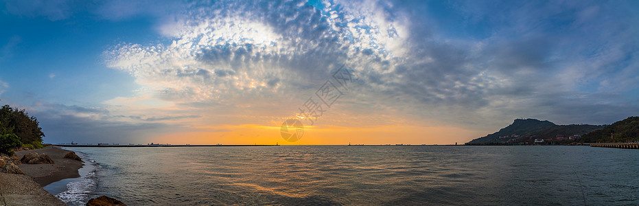 台湾高雄高雄港口的海景背景