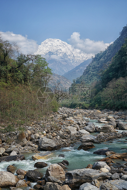 尼泊尔ABC徒步山路风光风景图片