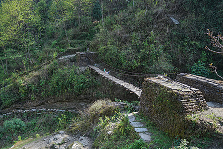 尼泊尔ABC徒步山路风光风景图片