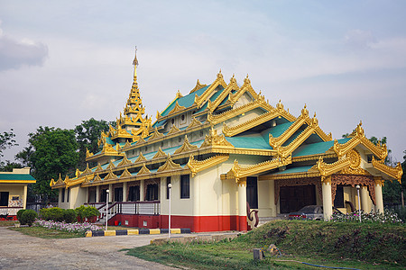 尼泊尔蓝毗尼缅甸寺庙背景