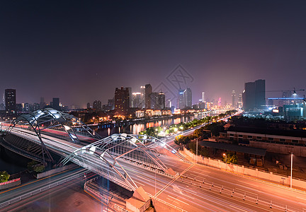 天津市夜景天津市直沽桥夜景背景