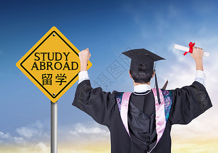 海外留学学士服高清图片素材