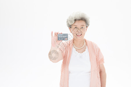 老年奶奶信用卡背景图片