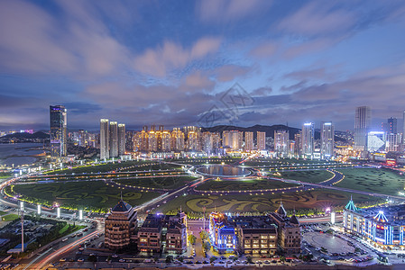 现代城市大连星海广场夜景图片