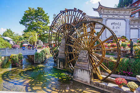 丽江古城建筑云南丽江背景