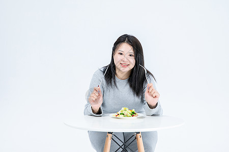 胖女生健康饮食图片