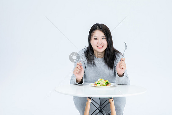 胖女生健康饮食图片