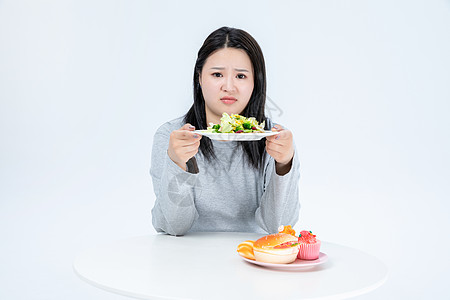 胖女生节食胖女生健康生活背景