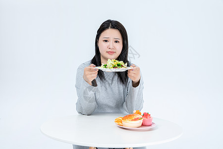 胖女生节食胖女生健康生活背景