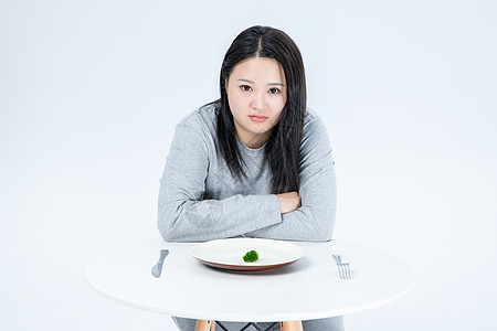 胖女生节食背景