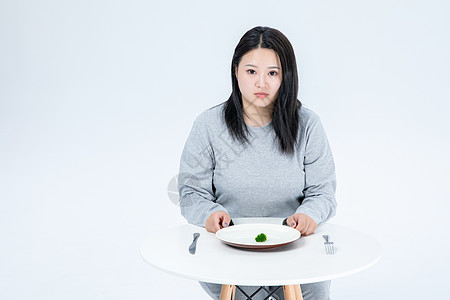 健康饮食胖女生节食背景