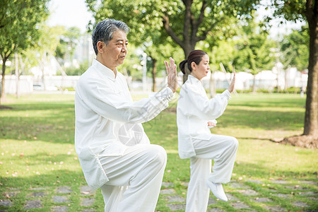 老年人太极锻炼背景图片