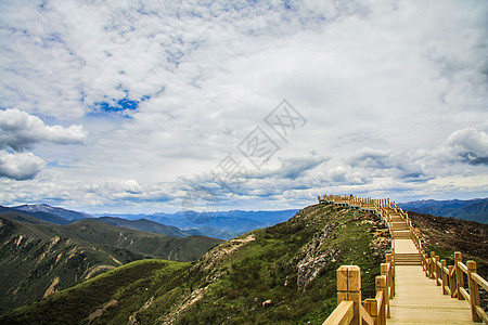 黄龙景区毛笔字四川高院栈道背景