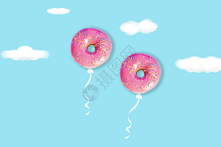美食面甜甜圈气球创意图设计图片