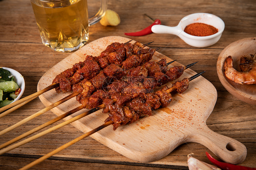 烧烤美食羊肉串高清图片下载 正版图片 摄图网