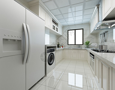 美的洗衣机现代厨房设计图片