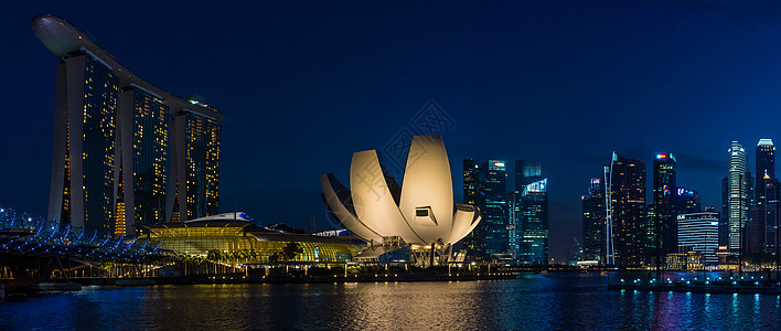 夜空下的城市新加坡夜景背景