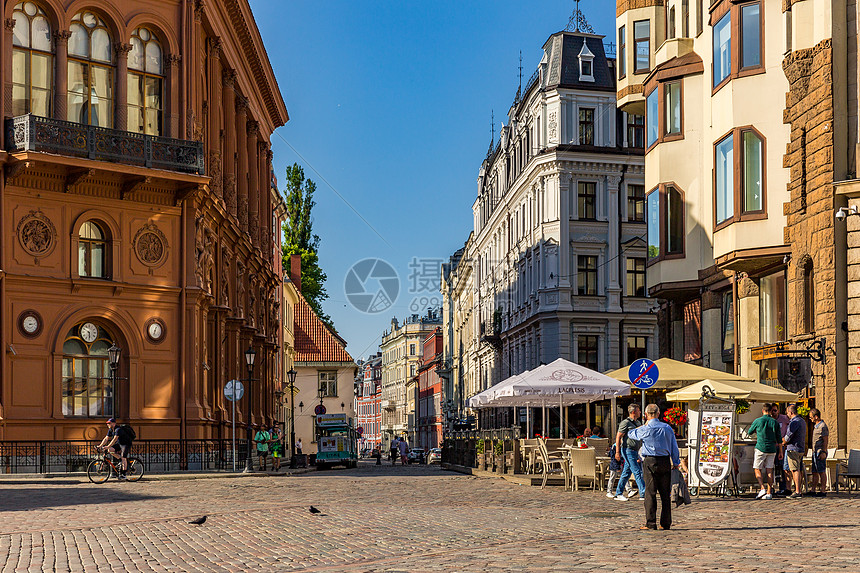 拉脱维亚首都里加老城风光图片