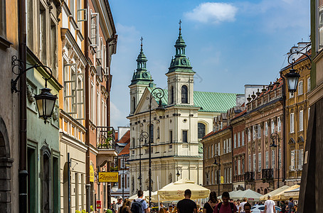 波兰首都华沙历史文化老城建筑风光图片