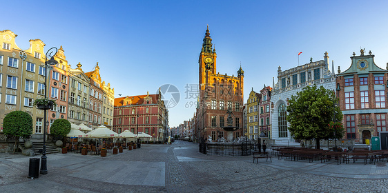 波兰格但斯克市政厅广场全景图图片