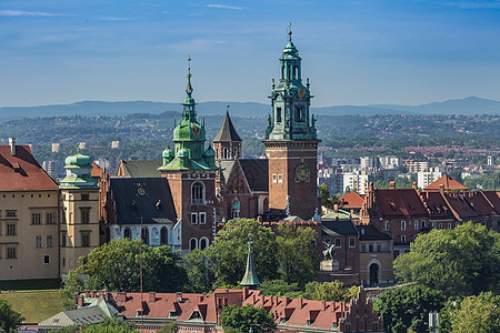 俯瞰波兰克拉科夫旅游景点瓦维尔城堡图片