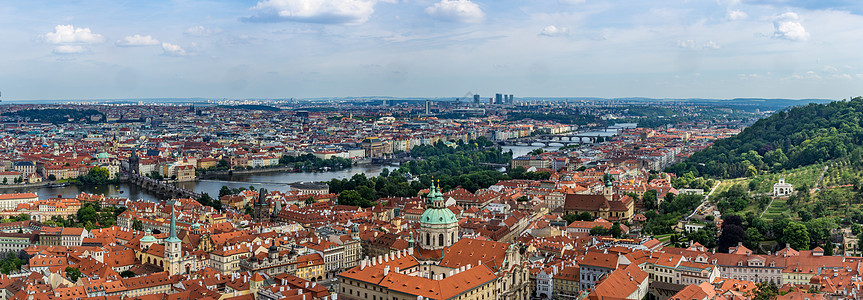 欧洲建筑全景图欧洲著名旅游城市布拉格全景图背景