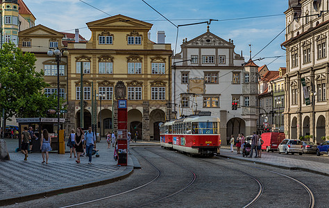 欧洲旅游名城布拉格城市观光有轨电车图片