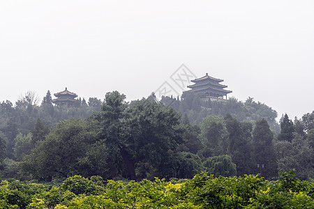 雾霾景山背景图片