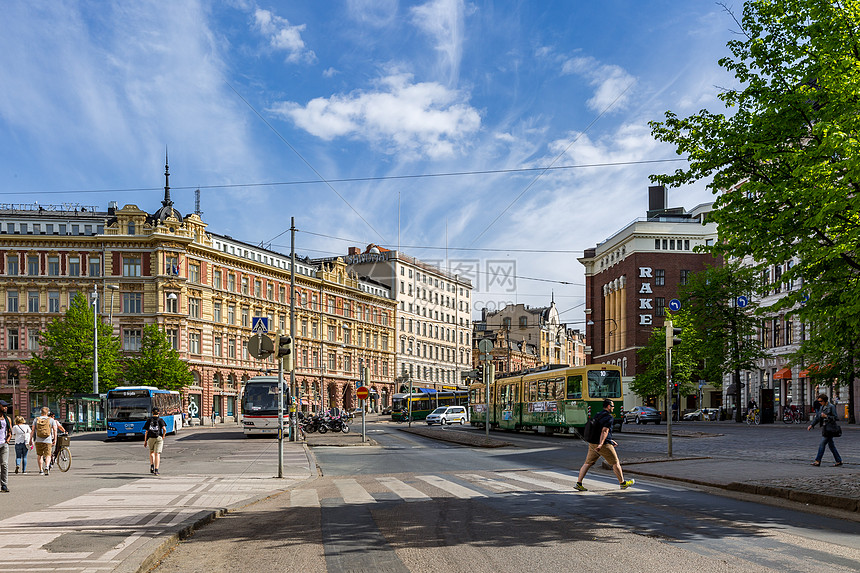 欧洲芬兰首都赫尔辛基城市旅游风光图片
